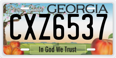 GA license plate CXZ6537