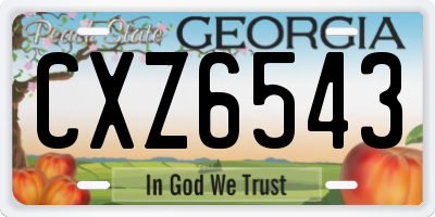 GA license plate CXZ6543