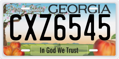 GA license plate CXZ6545