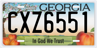 GA license plate CXZ6551