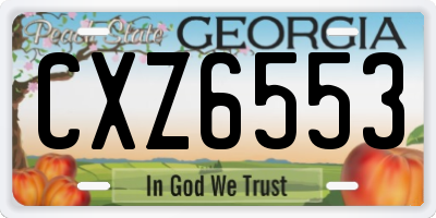 GA license plate CXZ6553