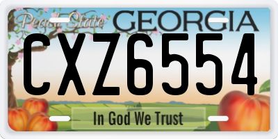 GA license plate CXZ6554