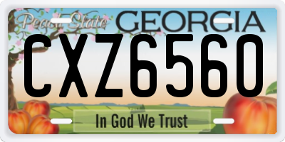 GA license plate CXZ6560