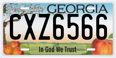 GA license plate CXZ6566