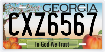 GA license plate CXZ6567