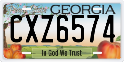 GA license plate CXZ6574