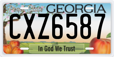 GA license plate CXZ6587