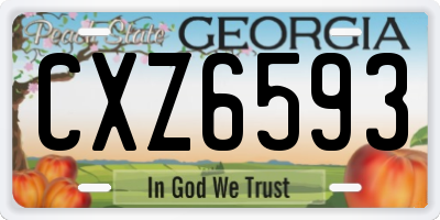 GA license plate CXZ6593