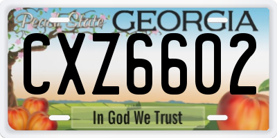 GA license plate CXZ6602