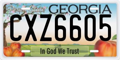 GA license plate CXZ6605