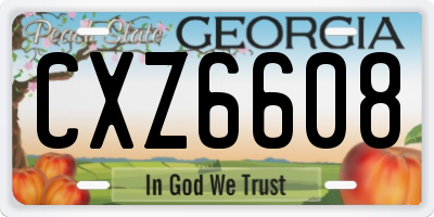 GA license plate CXZ6608