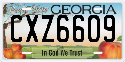 GA license plate CXZ6609