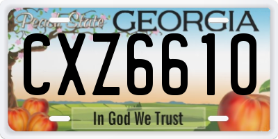 GA license plate CXZ6610