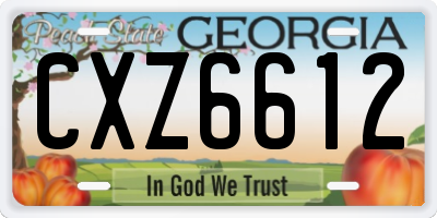 GA license plate CXZ6612