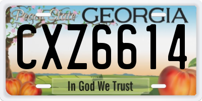 GA license plate CXZ6614