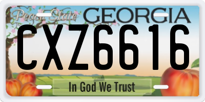 GA license plate CXZ6616
