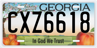 GA license plate CXZ6618