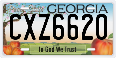 GA license plate CXZ6620