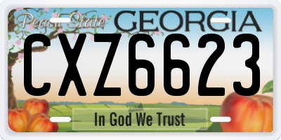 GA license plate CXZ6623