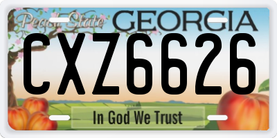GA license plate CXZ6626