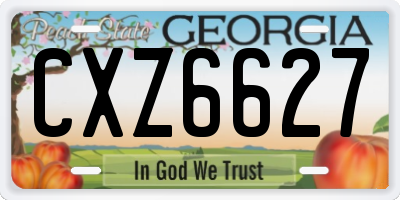 GA license plate CXZ6627