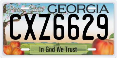 GA license plate CXZ6629