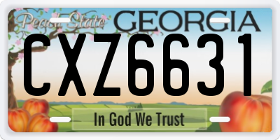 GA license plate CXZ6631