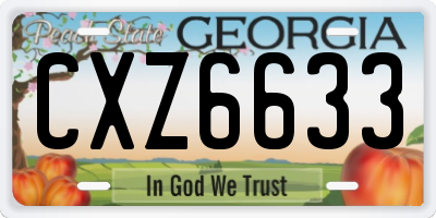 GA license plate CXZ6633