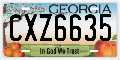 GA license plate CXZ6635