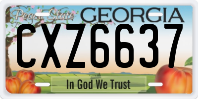 GA license plate CXZ6637