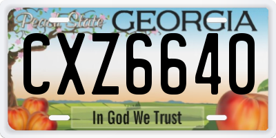 GA license plate CXZ6640