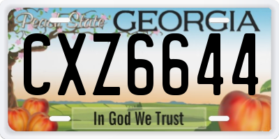 GA license plate CXZ6644