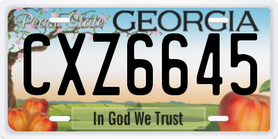 GA license plate CXZ6645
