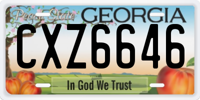 GA license plate CXZ6646