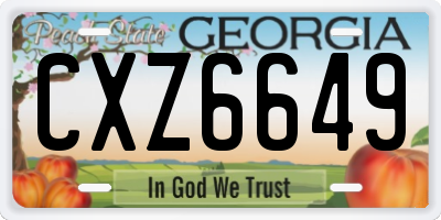 GA license plate CXZ6649