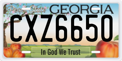 GA license plate CXZ6650