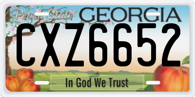 GA license plate CXZ6652