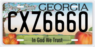 GA license plate CXZ6660