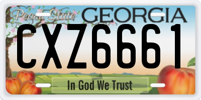 GA license plate CXZ6661