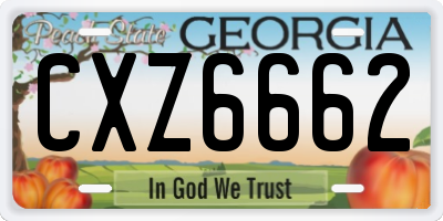 GA license plate CXZ6662