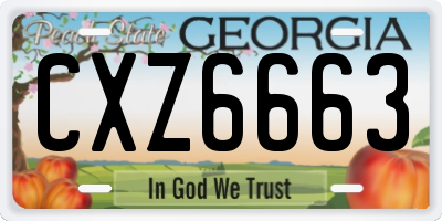 GA license plate CXZ6663