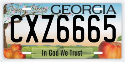 GA license plate CXZ6665