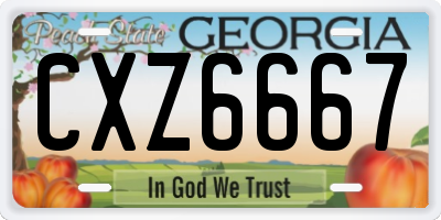 GA license plate CXZ6667