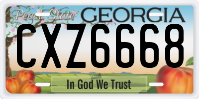 GA license plate CXZ6668