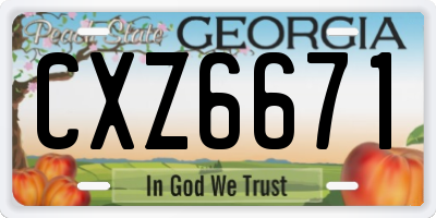 GA license plate CXZ6671