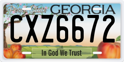 GA license plate CXZ6672