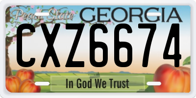 GA license plate CXZ6674