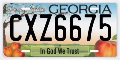 GA license plate CXZ6675