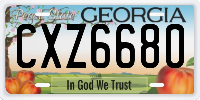 GA license plate CXZ6680