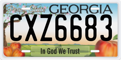 GA license plate CXZ6683